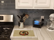 Load image into Gallery viewer, German Shepherd Christmas Flowers Glass Cutting Boards – Durable, Decorative Kitchen Art