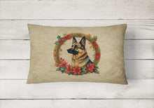 Load image into Gallery viewer, German Shepherd Christmas Flowers Throw Pillow