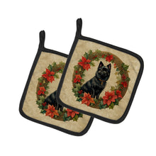 Load image into Gallery viewer, German Spitz Christmas Flowers Pot Holders - Set of 2 Decorative Kitchen Helpers | Made in the USA