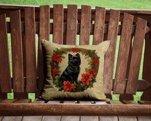 Load image into Gallery viewer, German Spitz Christmas Flowers Throw Pillow - 14x14 Decorative Pillow – Art for Your Home &amp; Patio