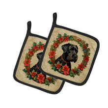 Load image into Gallery viewer, Giant Schnauzer Christmas Flowers Pot Holders - Set of 2 Decorative Kitchen Helpers | Made in the USA