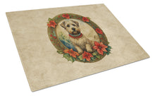 Load image into Gallery viewer, Glen of Imaal Terrier Christmas Flowers Glass Cutting Boards – Durable, Decorative Kitchen Art