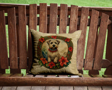 Load image into Gallery viewer, Glen of Imaal Terrier Christmas Flowers Throw Pillow - 14x14 Decorative Pillow – Art for Your Home &amp; Patio