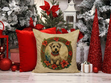 Load image into Gallery viewer, Glen of Imaal Terrier Christmas Flowers Throw Pillow