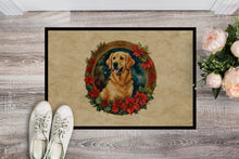 Load image into Gallery viewer, Golden Retriever Christmas Flowers Doormat-24x36 Indoor / Outdoor Rug | Made in USA