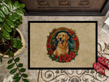 Load image into Gallery viewer, Golden Retriever Christmas Flowers Doormat-24x36 Indoor / Outdoor Rug | Made in USA
