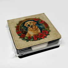Load image into Gallery viewer, Golden Retriever Christmas Flowers PU Leather Note Paper Holder