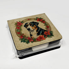 Load image into Gallery viewer, Greater Swiss Mountain Dog Christmas Flowers PU Leather Note Paper Holder