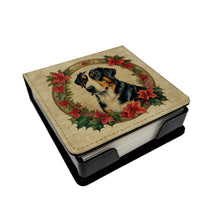 Load image into Gallery viewer, Greater Swiss Mountain Dog Christmas Flowers PU Leather Note Paper Holder