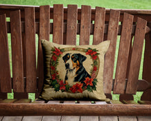 Load image into Gallery viewer, Greater Swiss Mountain Dog Christmas Flowers Throw Pillow - 14x14 Decorative Pillow – Art for Your Home &amp; Patio