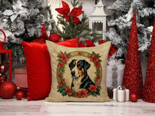 Load image into Gallery viewer, Greater Swiss Mountain Dog Christmas Flowers Throw Pillow