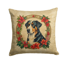 Load image into Gallery viewer, Greater Swiss Mountain Dog Christmas Flowers Throw Pillow