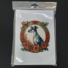Load image into Gallery viewer, Greyhound Christmas Flowers Greeting Cards - Blank Note Cards – 8-Pack of Artist-Designed Cards with Envelopes