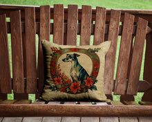 Load image into Gallery viewer, Greyhound Christmas Flowers Throw Pillow - 14x14 Decorative Pillow – Art for Your Home &amp; Patio