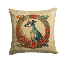 Load image into Gallery viewer, Greyhound Christmas Flowers Throw Pillow - 14x14 Decorative Pillow – Art for Your Home &amp; Patio