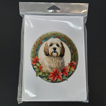 Load image into Gallery viewer, Havanese Christmas Flowers Greeting Cards - Blank Note Cards – 8-Pack of Artist-Designed Cards with Envelopes