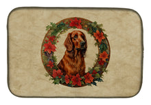 Load image into Gallery viewer, Irish Setter Christmas Flowers Dish Drying Mat