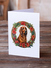 Load image into Gallery viewer, Irish Setter Christmas Flowers Greeting Cards - Blank Note Cards – 8-Pack of Artist-Designed Cards with Envelopes
