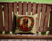 Load image into Gallery viewer, Irish Setter Christmas Flowers Throw Pillow - 14x14 Decorative Pillow – Art for Your Home &amp; Patio