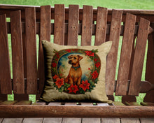 Load image into Gallery viewer, Irish Terrier Christmas Flowers Throw Pillow - 14x14 Decorative Pillow – Art for Your Home &amp; Patio