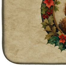 Load image into Gallery viewer, Irish Water Spaniel Christmas Flowers Dish Drying Mat
