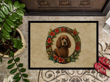 Load image into Gallery viewer, Irish Water Spaniel Christmas Flowers Doormat-24x36 Indoor / Outdoor Rug | Made in USA