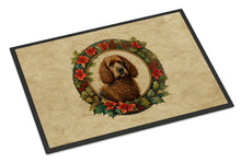 Load image into Gallery viewer, Irish Water Spaniel Christmas Flowers Doormat-24x36 Indoor / Outdoor Rug | Made in USA