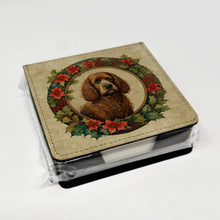 Load image into Gallery viewer, Irish Water Spaniel Christmas Flowers PU Leather Note Paper Holder