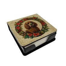 Load image into Gallery viewer, Irish Water Spaniel Christmas Flowers PU Leather Note Paper Holder