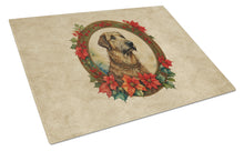Load image into Gallery viewer, Irish Wolfhound Christmas Flowers Glass Cutting Boards – Durable, Decorative Kitchen Art