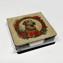 Load image into Gallery viewer, Irish Wolfhound Christmas Flowers PU Leather Note Paper Holder