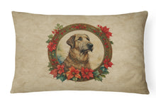 Load image into Gallery viewer, Irish Wolfhound Christmas Flowers Throw Pillow