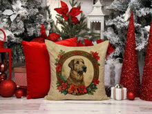 Load image into Gallery viewer, Irish Wolfhound Christmas Flowers Throw Pillow