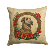 Load image into Gallery viewer, Irish Wolfhound Christmas Flowers Throw Pillow