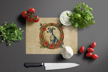 Load image into Gallery viewer, Italian Greyhound Christmas Flowers Glass Cutting Boards – Durable, Decorative Kitchen Art