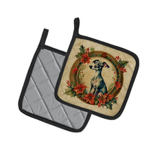 Load image into Gallery viewer, Italian Greyhound Christmas Flowers Pot Holders - Set of 2 Decorative Kitchen Helpers | Made in the USA