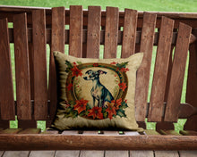 Load image into Gallery viewer, Italian Greyhound Christmas Flowers Throw Pillow - 14x14 Decorative Pillow – Art for Your Home &amp; Patio