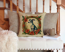 Load image into Gallery viewer, Italian Greyhound Christmas Flowers Throw Pillow - 14x14 Decorative Pillow – Art for Your Home &amp; Patio