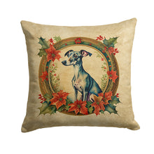 Load image into Gallery viewer, Italian Greyhound Christmas Flowers Throw Pillow