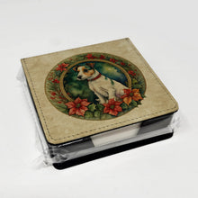 Load image into Gallery viewer, Jack Russell Terrier Christmas Flowers PU Leather Note Paper Holder