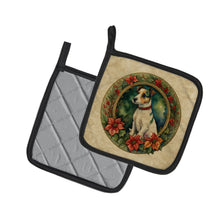 Load image into Gallery viewer, Jack Russell Terrier Christmas Flowers Pot Holders - Set of 2 Decorative Kitchen Helpers | Made in the USA