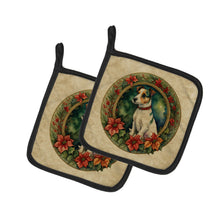 Load image into Gallery viewer, Jack Russell Terrier Christmas Flowers Pot Holders - Set of 2 Decorative Kitchen Helpers | Made in the USA
