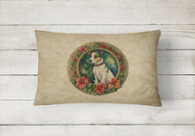 Load image into Gallery viewer, Jack Russell Terrier Christmas Flowers Throw Pillow