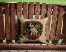Load image into Gallery viewer, Jack Russell Terrier Christmas Flowers Throw Pillow - 14x14 Decorative Pillow – Art for Your Home &amp; Patio