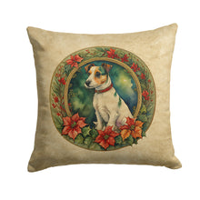Load image into Gallery viewer, Jack Russell Terrier Christmas Flowers Throw Pillow - 14x14 Decorative Pillow – Art for Your Home &amp; Patio