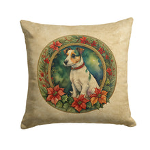 Load image into Gallery viewer, Jack Russell Terrier Christmas Flowers Throw Pillow