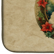 Load image into Gallery viewer, Japanese Spitz Christmas Flowers Dish Drying Mat
