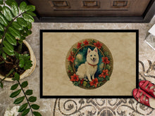 Load image into Gallery viewer, Japanese Spitz Christmas Flowers Doormat