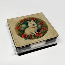 Load image into Gallery viewer, Japanese Spitz Christmas Flowers PU Leather Note Paper Holder