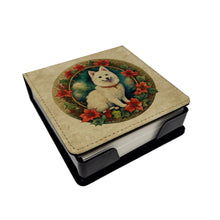 Load image into Gallery viewer, Japanese Spitz Christmas Flowers PU Leather Note Paper Holder